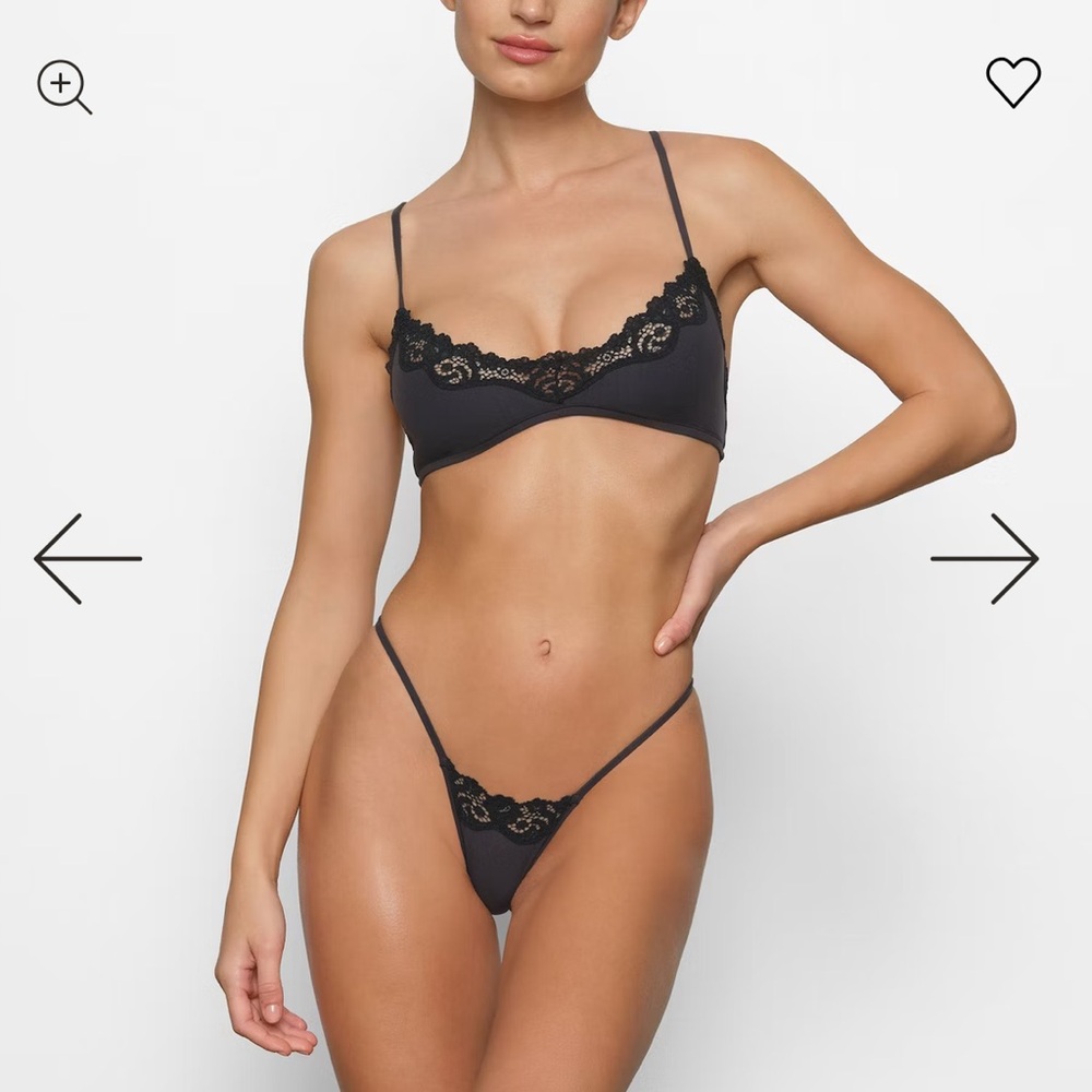 SKIMS Black Lace Bralette